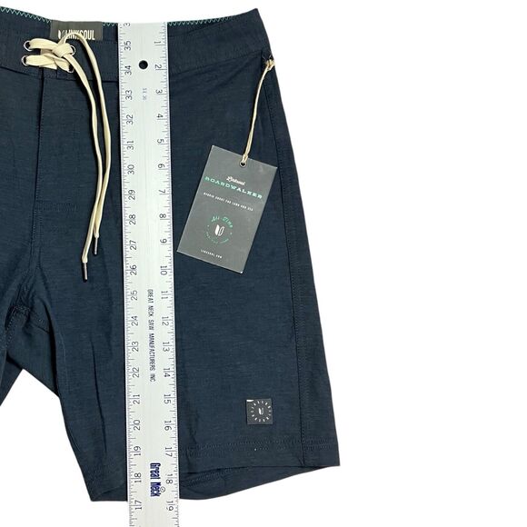 Linksoul Shorts Mens 33 Navy Blue Boardwalker Boardshorts Casual Beach LS6113 - Picture 2 of 11